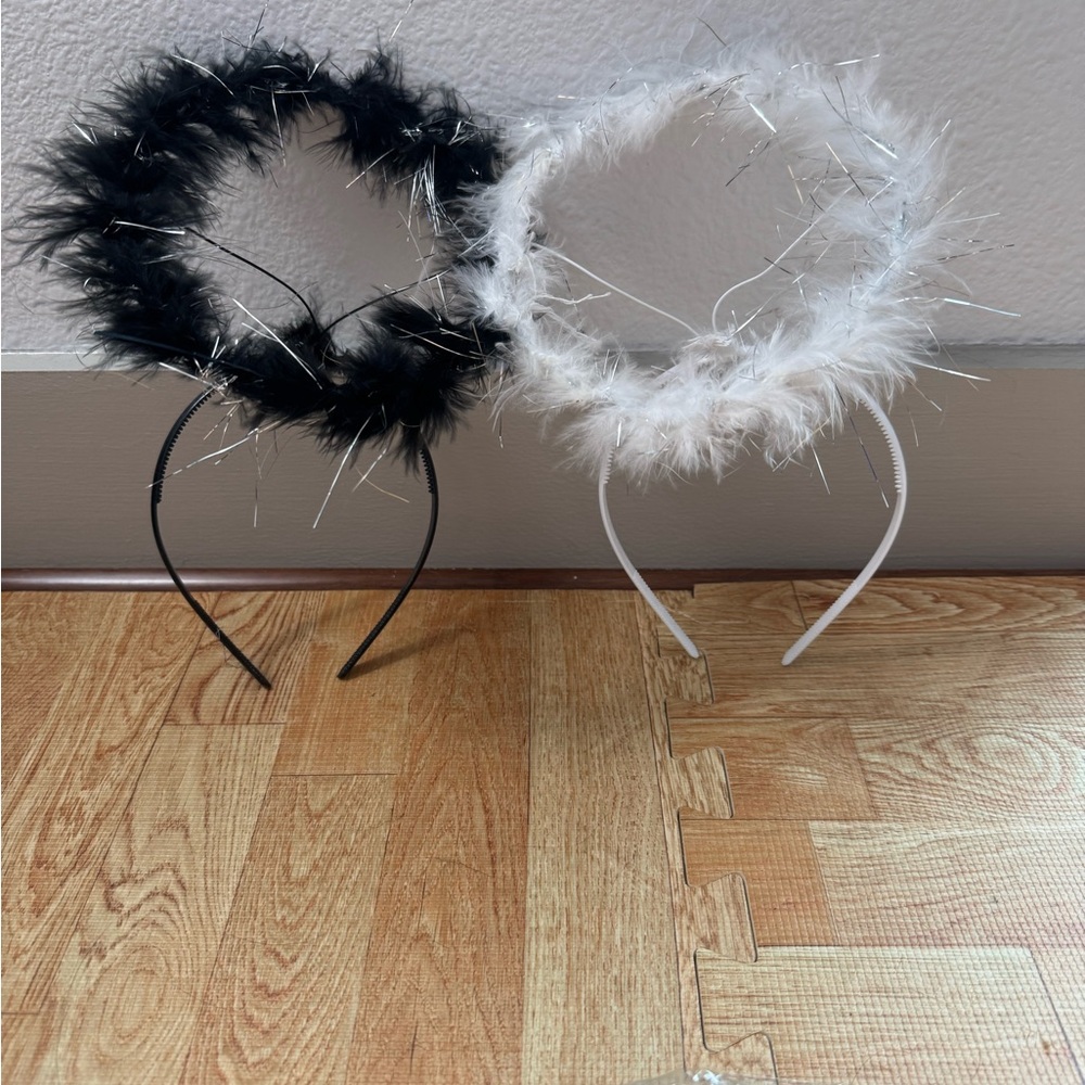 Black and White Feather Headbands